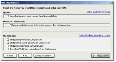 quicken for mac remove account from updates